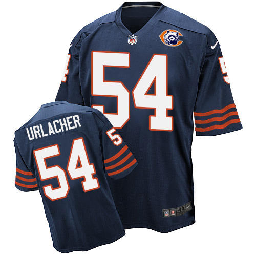 Men's Elite Brian Urlacher Nike Jersey Navy Blue - #54 Throwback NFL Chicago Bears